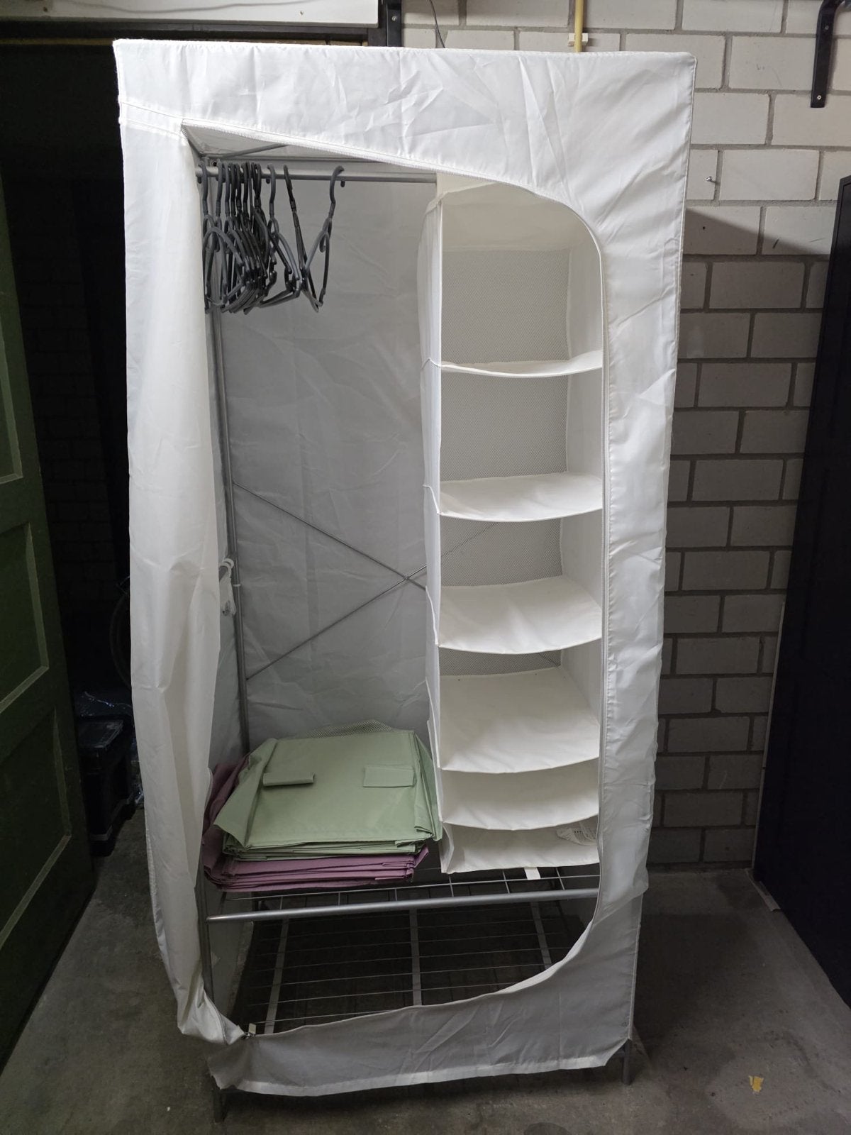 IKEA BREIM stoffen kledingkast met SKUBB organizer, Ophalen, Met plank(en), Kunststof, Gebruikt