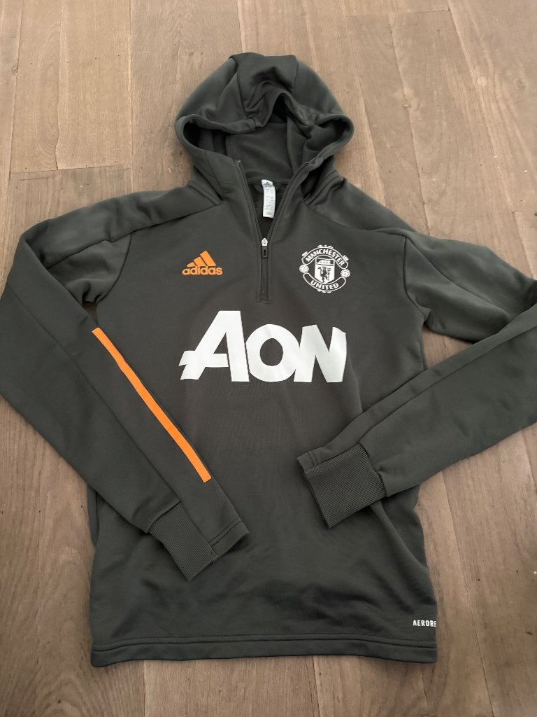 Hoodie track Adidas Manchester United groen maat XS, Ophalen of Verzenden, Zo goed als nieuw, Adidas, Voetbal