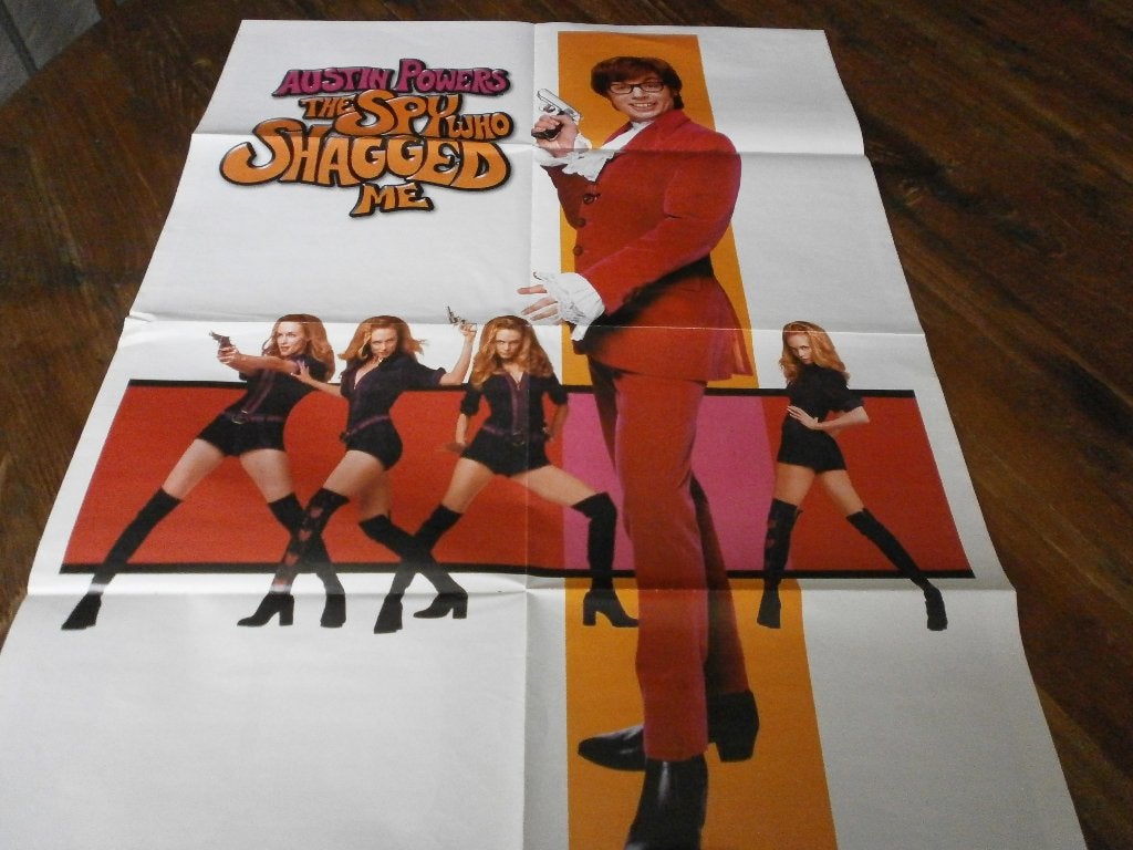 xl film poster Austin Powers , the spy who shagged me, Verzenden, Zo goed als nieuw, A1 t/m A3, Film en Tv