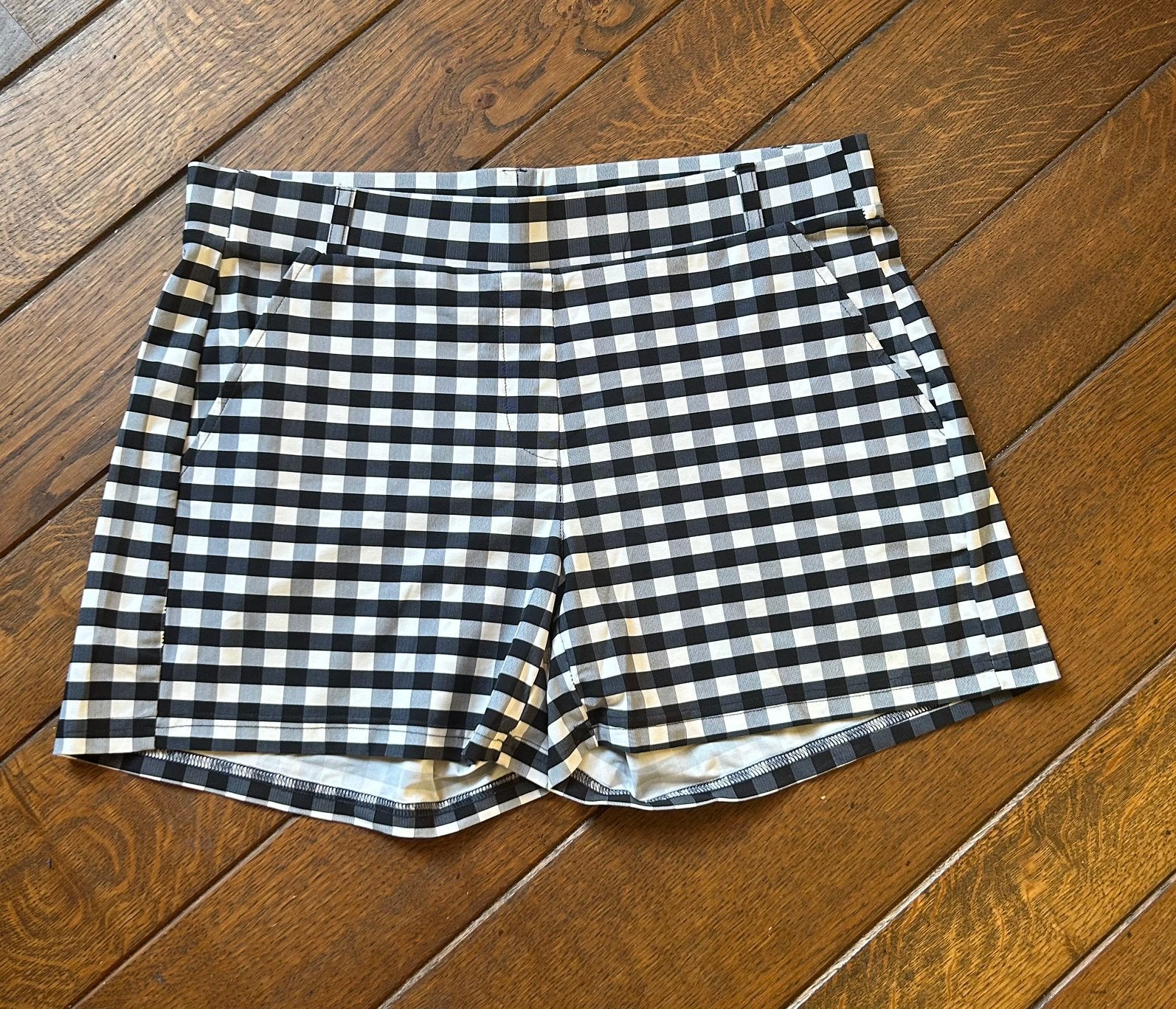Niew. Blauw, witte geblokt Studio Anneloes bermuda, short L, Kort, Maat 42/44 (L), Nieuw, Verzenden