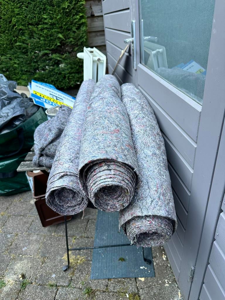 3 rollen 10m afdekvlies - Beschermvlies voor vloeren, Doe-het-zelf en Verbouw, Zeil en Folie, Ophalen, Gebruikt, 15 m² of meer