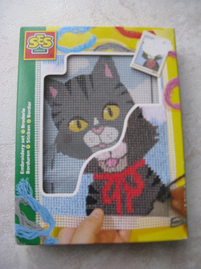 borduurpakket poes /kat, Ophalen of Verzenden, Nieuw, Handborduren, Borduurpakket