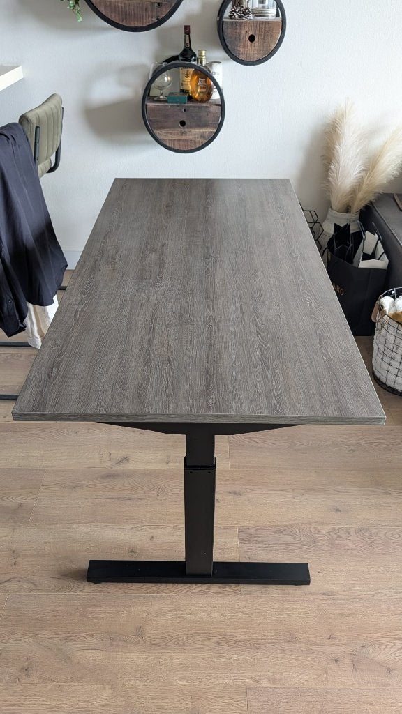 T-poot bureau Quick 160x80 (in hoogte verstelbaar), Ophalen, 160 cm, Spaanplaat of MDF, Zo goed als nieuw