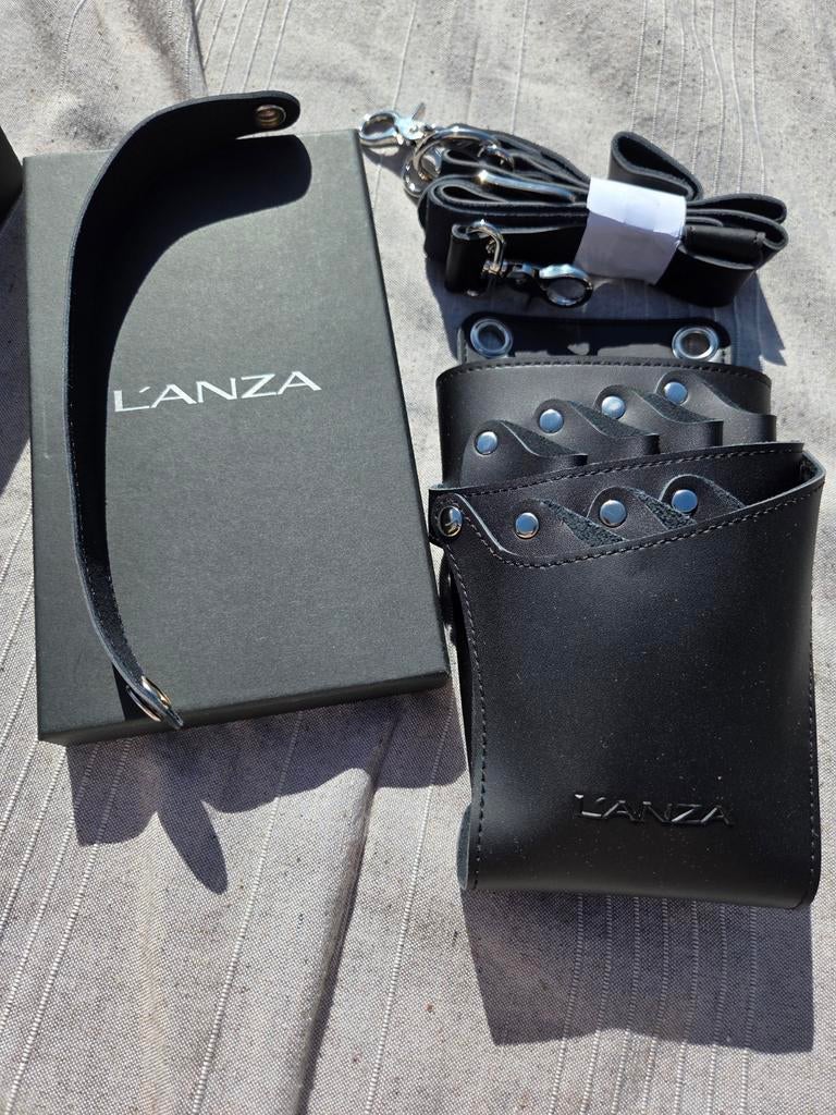 L'ANZA Kappers Schaarhouder Leer Zwart, Overige merken, Zwart, Nieuw, Ophalen of Verzenden