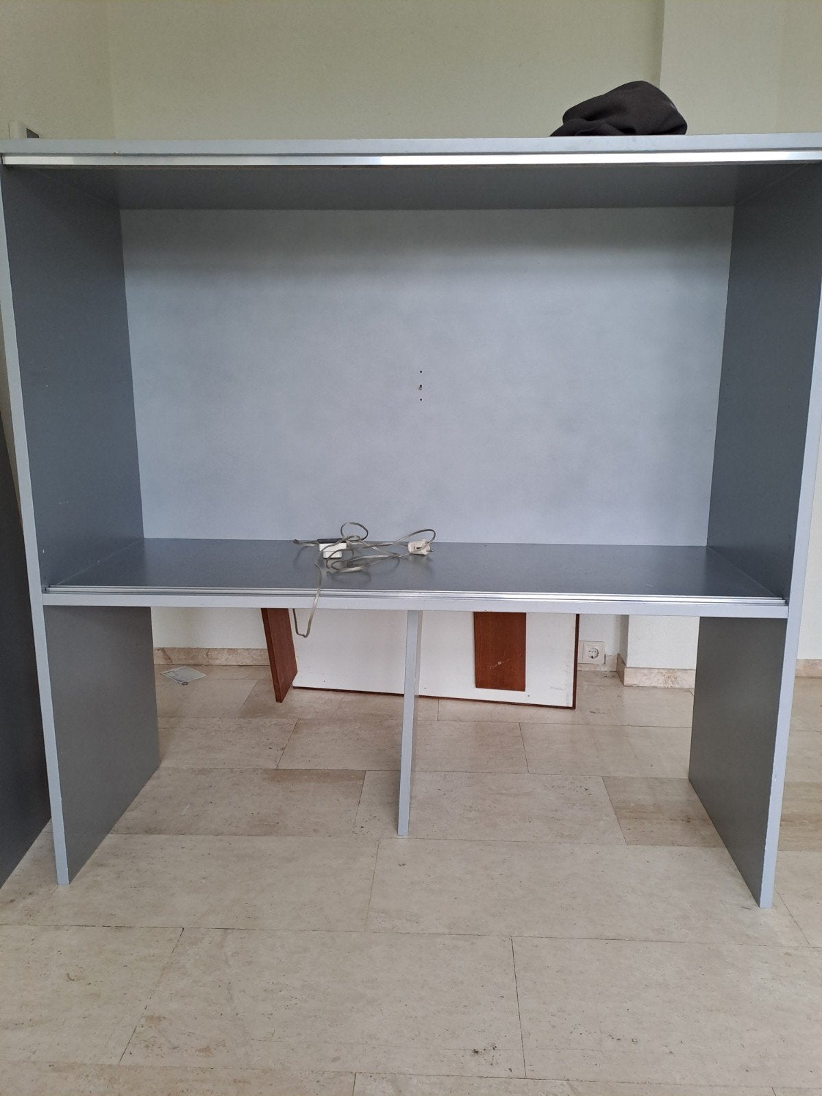 Bureaukast opzetstuk - Grijs (incl. tafel optioneel), Ophalen, Gebruikt, Spaanplaat of MDF, Grijs