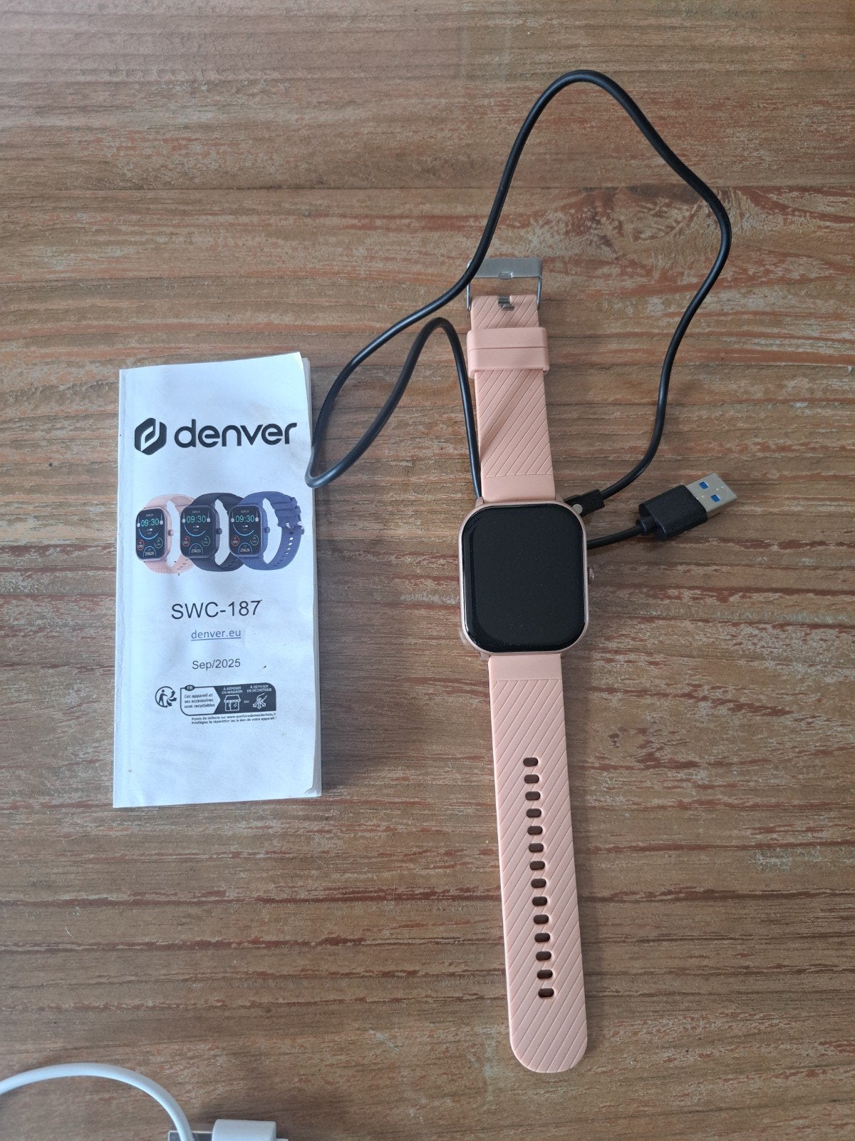 Denver Sport Horloge 187 Roze met Kabel en Boekje, Gebruikt, Ophalen of Verzenden, Roze, Denver