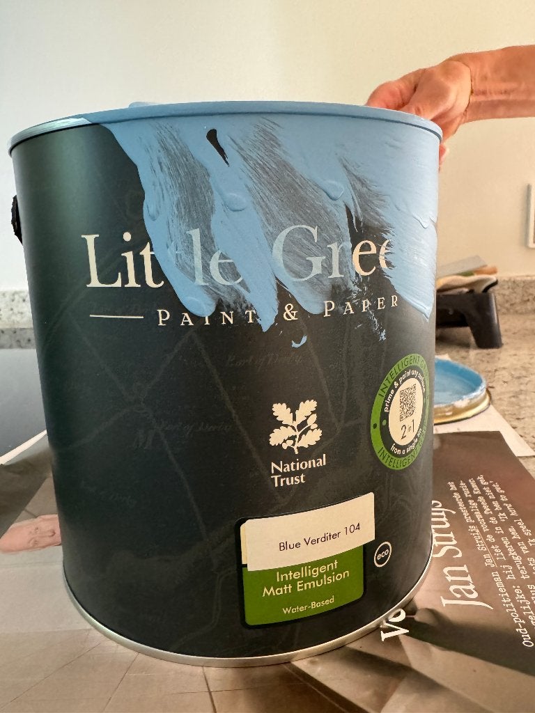 Little Green muurverf - kleur Blue Verditer 104, Ophalen, Blauw, Nieuw, Verf