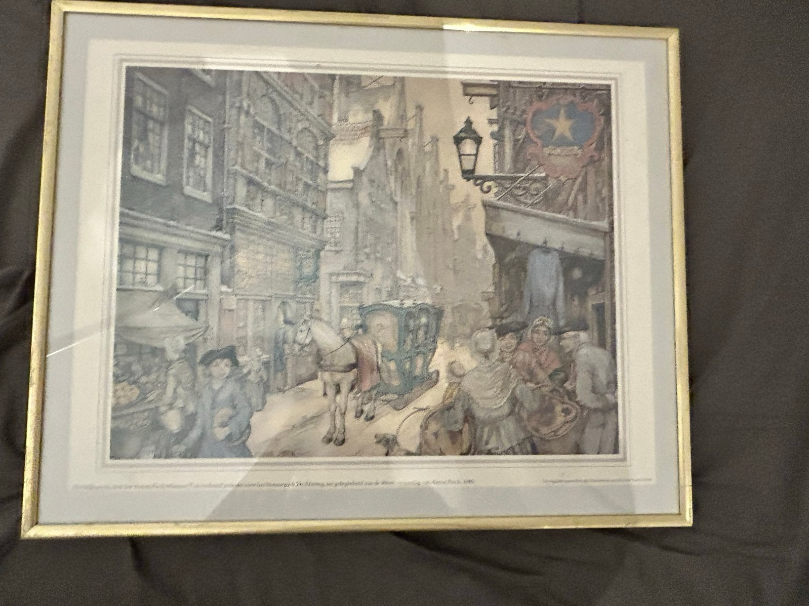 Anton Pieck Efteling print 'De Star' ingelijst 41 x 51 cm, Ophalen of Verzenden, Klassiek, Print, Ingelijst