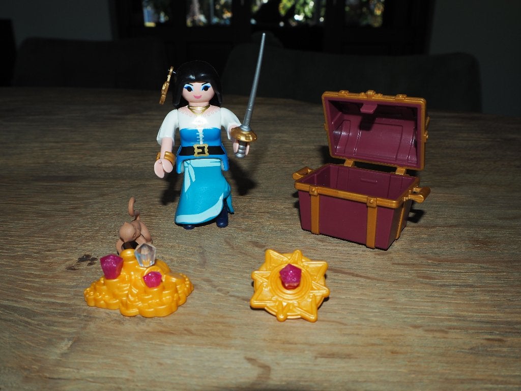 Playmobil 9087 piratenvrouw met schatkist, Pirates, Complete set, Ophalen of Verzenden, Zo goed als nieuw
