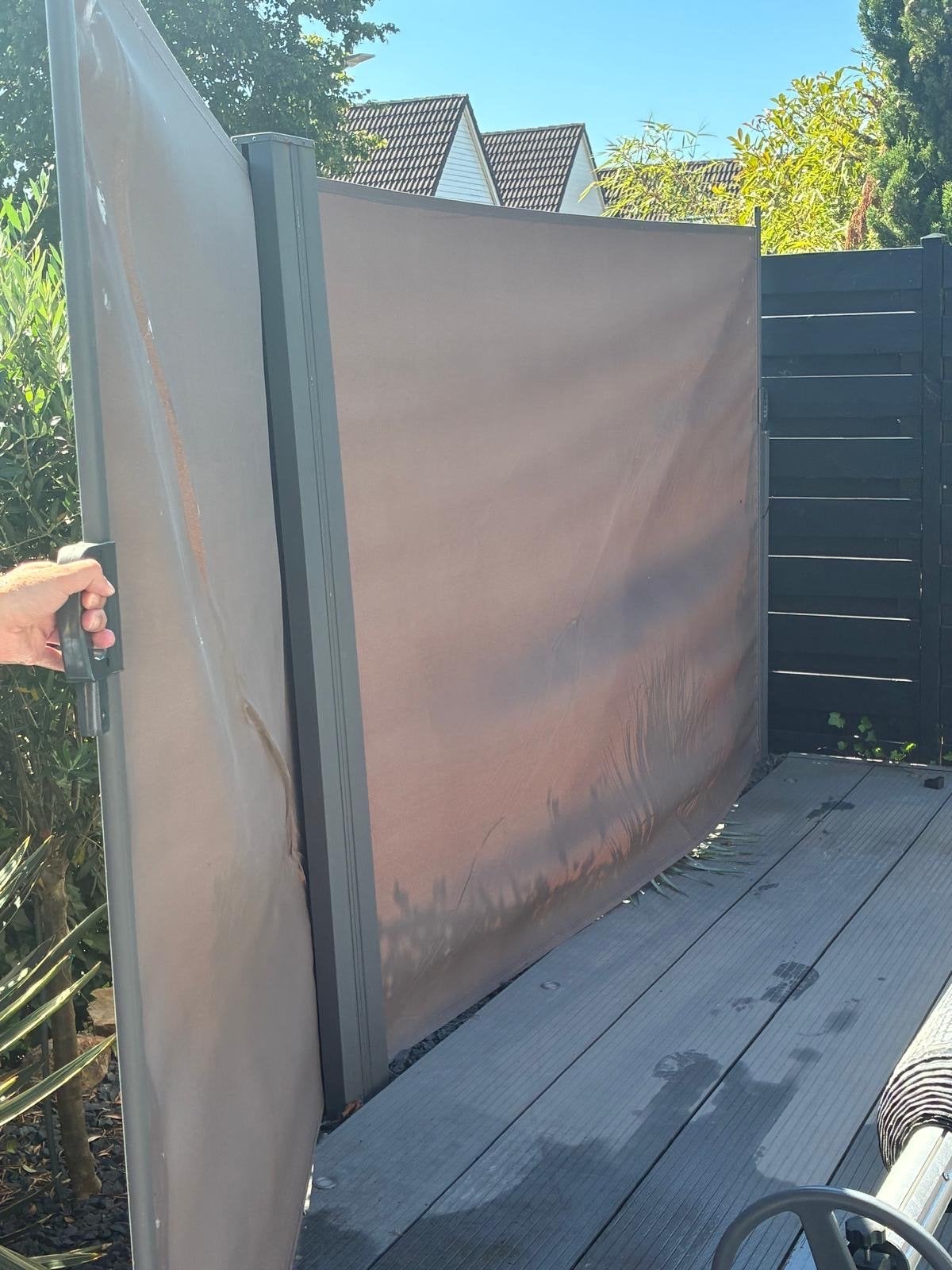Twee stuks dubbel uittrekbare windschermen / zonneschermen, Ophalen, Gebruikt, Overige typen, 150 tot 300 cm
