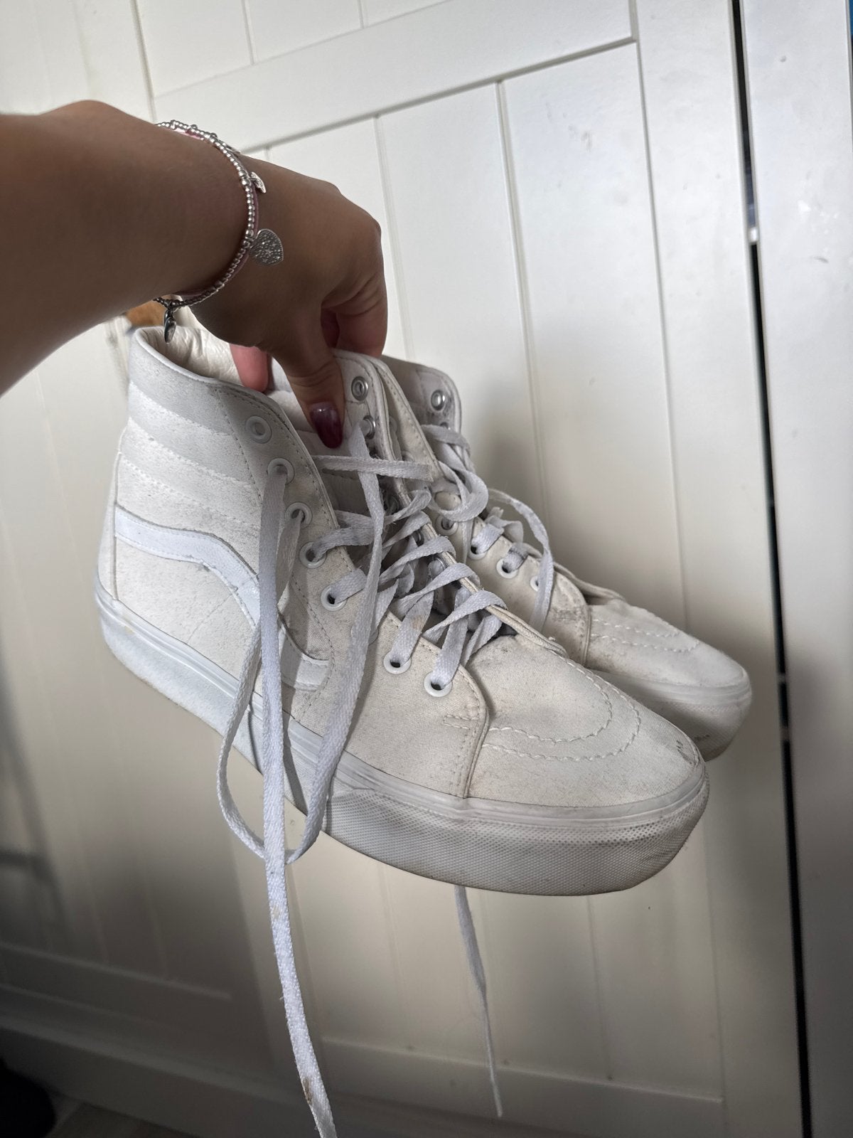 Vans Sk8-Hi sneakers wit - maat 40.5, Kleding | Dames, Ophalen, Gedragen, Wit, Sneakers of Gympen