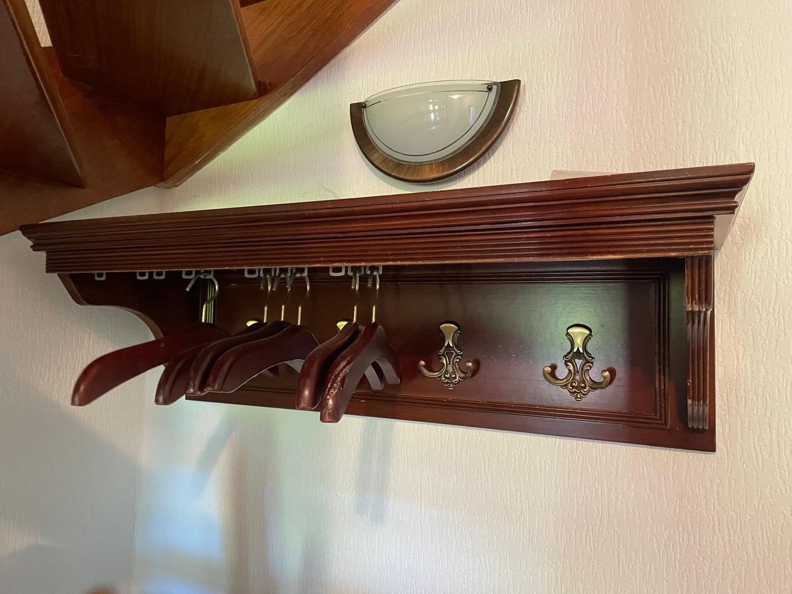 Wandkapstok met hangers, Gebruikt, Minder dan 100 cm, Hout, Ophalen