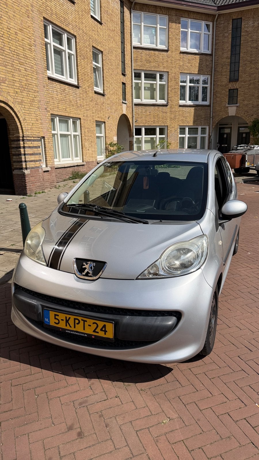 Peugeot 107 1.0 12V 3DR 2-TRONIC 2006 Grijs Carplay airco, Auto's, Zwart, 68 pk, Particulier, 998 cc
