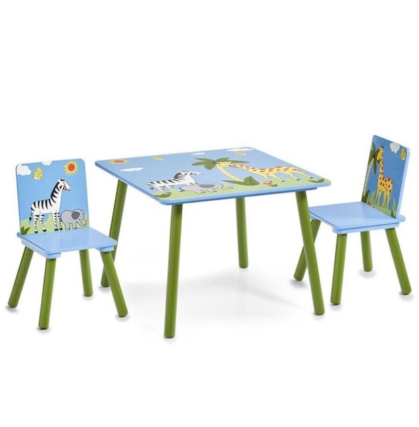 Kinder tafel en stoelen set - Safari thema, Ophalen, Zo goed als nieuw