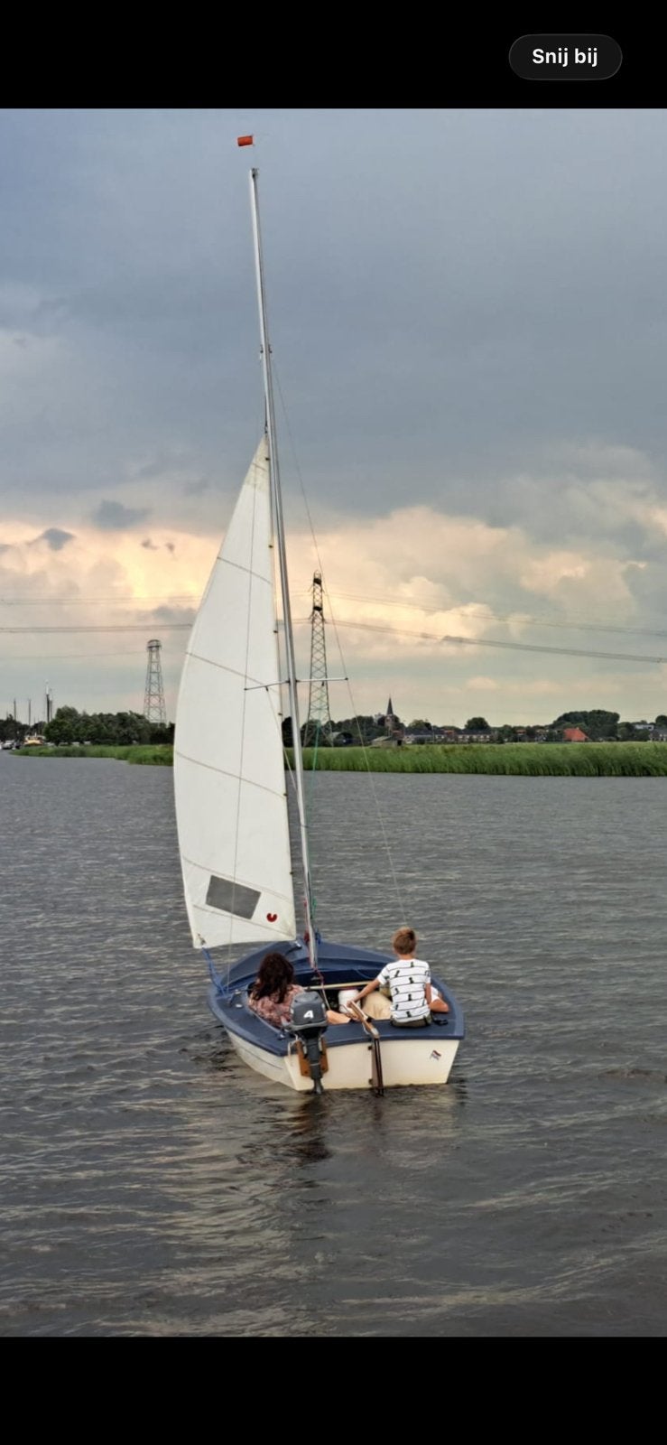 Open zeilboot VB Volksboot 600 met trailer 4pk Yamaha motor, Ophalen, Gebruikt