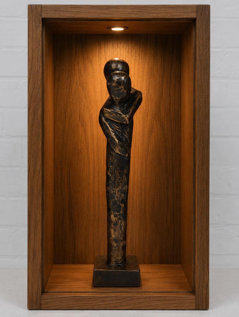 KOPPEL / DE KUS / ABSTRACT/ Bronzen beeld, Antiek en Kunst, Ophalen of Verzenden, Handgemaakt, Brons