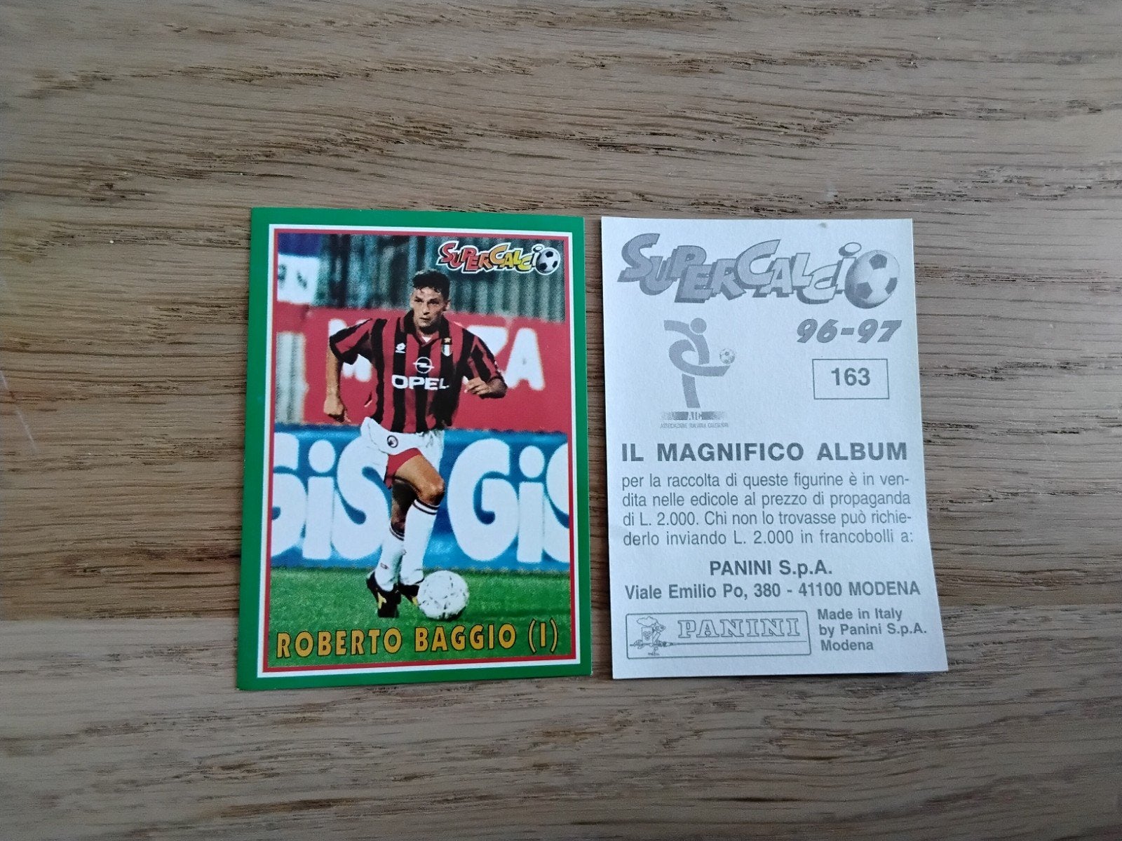 Roberto Baggio Panini SuperCalcio 96-97 sticker 163, Ophalen of Verzenden, Zo goed als nieuw