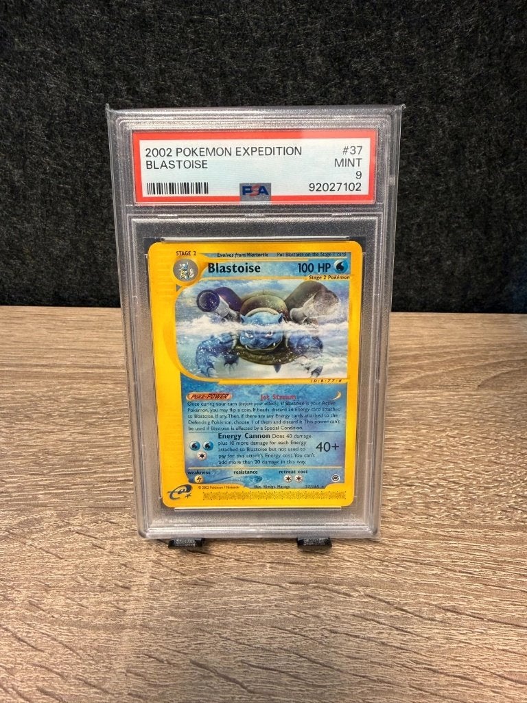 Pokémon | Blastoise | Psa 9 | 37/165 | Expedition | 2002, Ophalen of Verzenden, Zo goed als nieuw