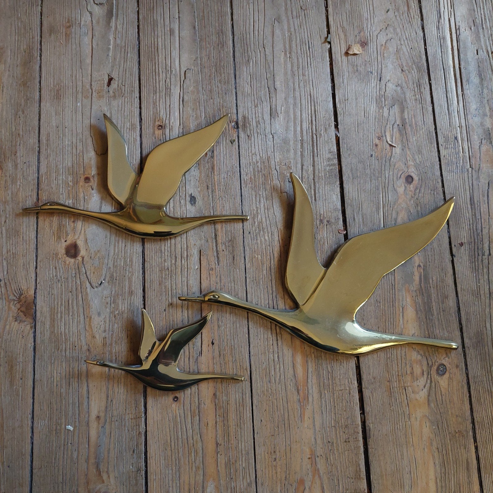 Lucky Vintage messing trio vogels jaren '70, Ophalen of Verzenden, ., Wandhanger, .