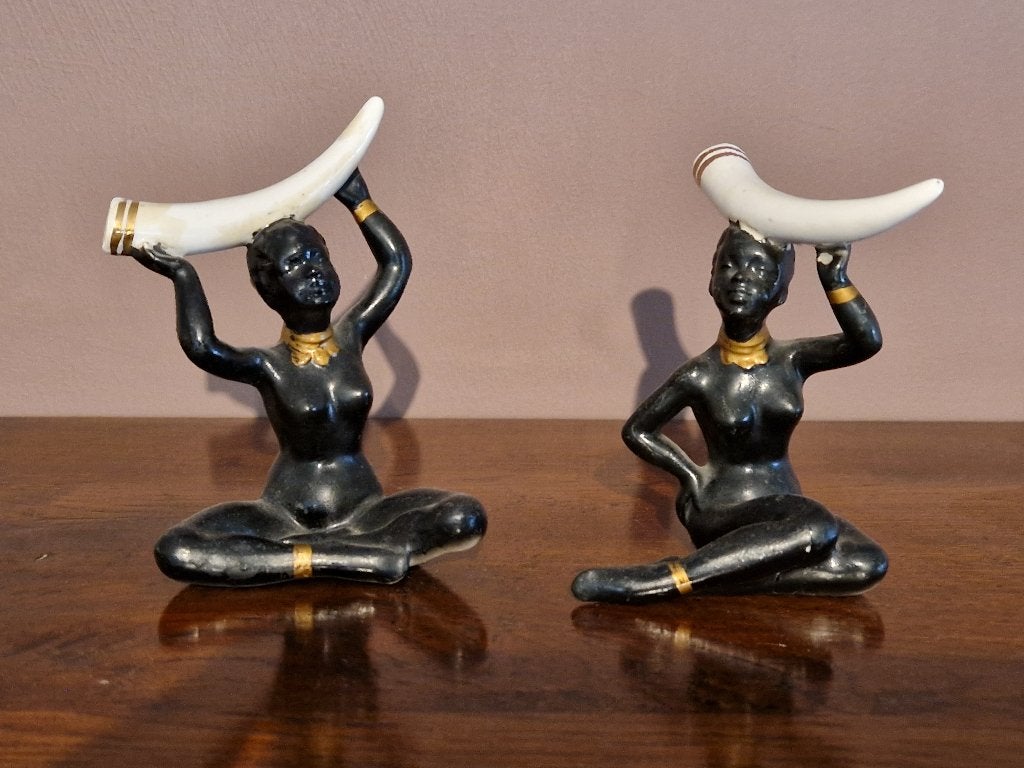 Vintage vrouwelijke naakte porselein beeldjes , jaren 50, Ophalen of Verzenden