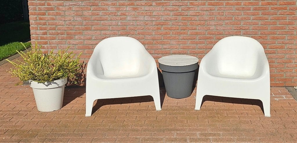Ikea tuinstoelen 2 stuks, Ophalen, Gebruikt, Kunststof, Stapelbaar