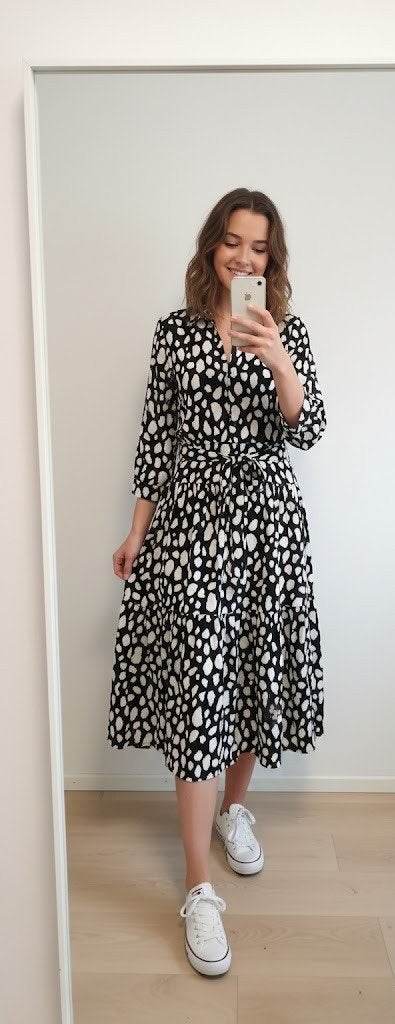 jurk Ambika, Kleding | Dames, Maat 38/40 (M), Verzenden, Zwart, Zo goed als nieuw