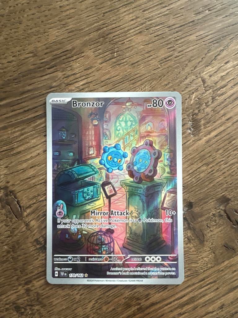 Bronzor 170/162 - Teal Mask Full Art Pokémon Kaart, Ophalen, Zo goed als nieuw, Losse kaart, Foil