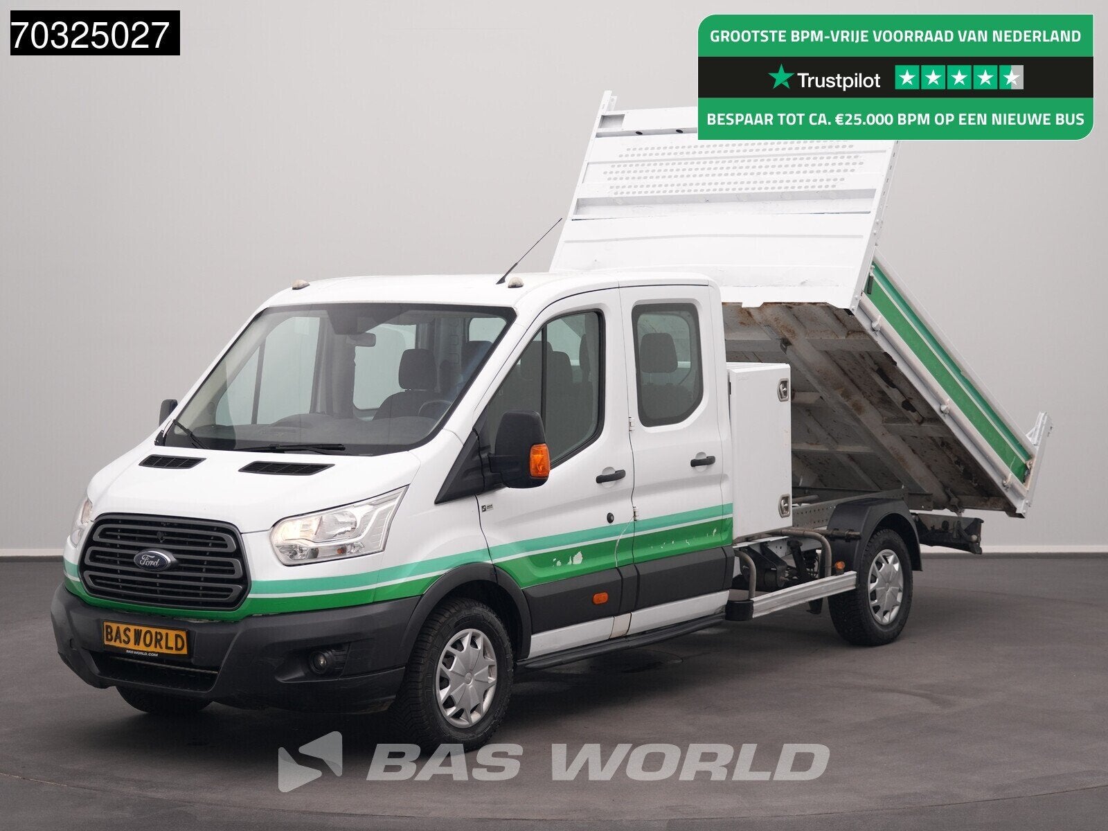 Ford Transit 130pk Dubbel Cabine Kipper Trekhaak Airco Cruis, Stof, Euro 6, 4 cilinders, 2000 kg