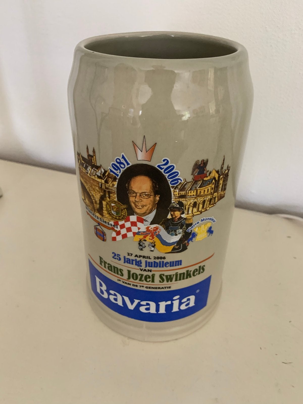 Bavaria Jubileum Bierpul Frans Jozef Swinkels 1981-2006, Verzamelen, Biermerken, Ophalen of Verzenden, Zo goed als nieuw, Pul(len)