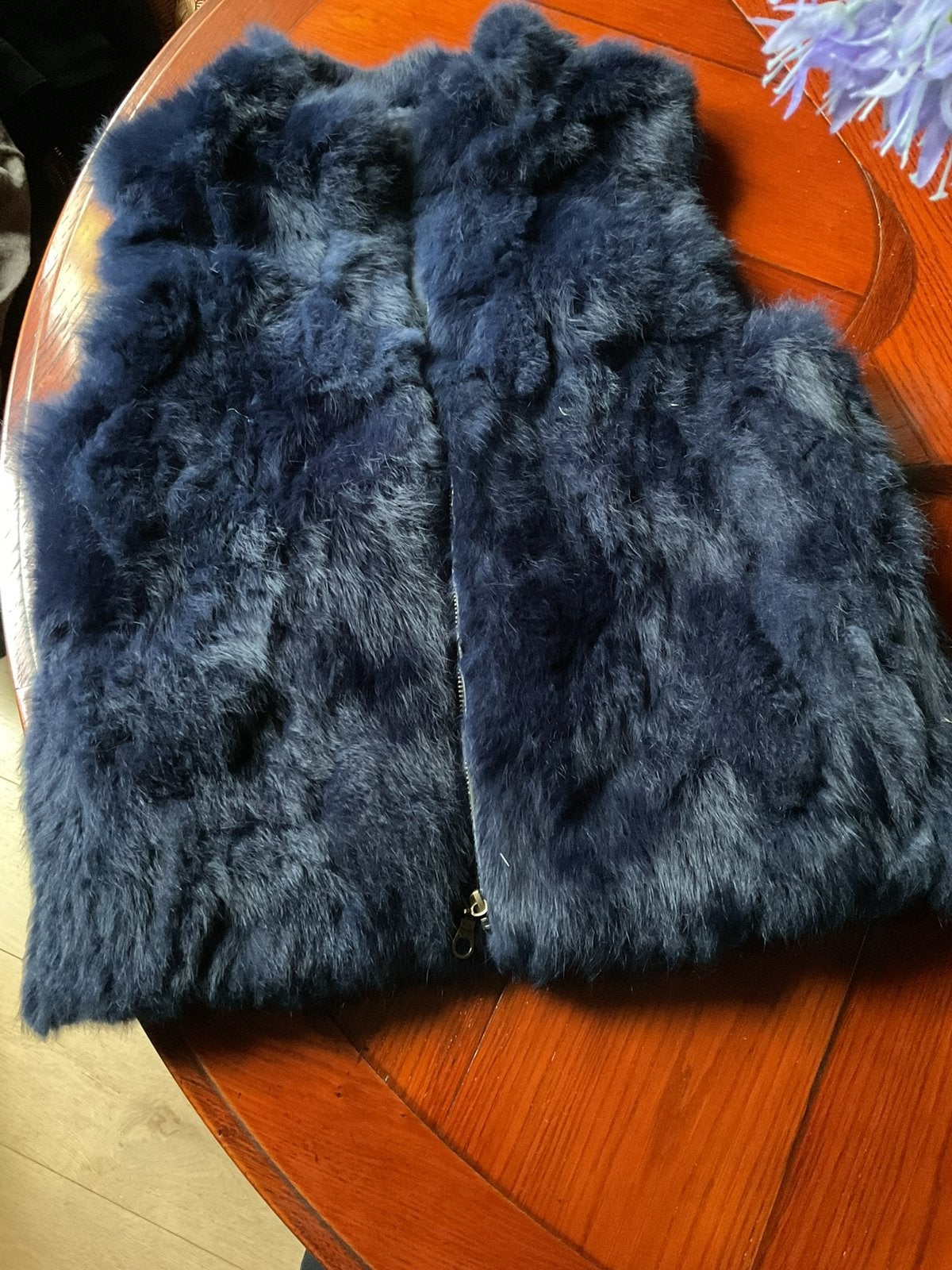 HEEL MOOI BLAUW BONT VEST ZONDER MOUWEN MT S, Blauw, Ophalen of Verzenden, Onbekend, Maat 36 (S)