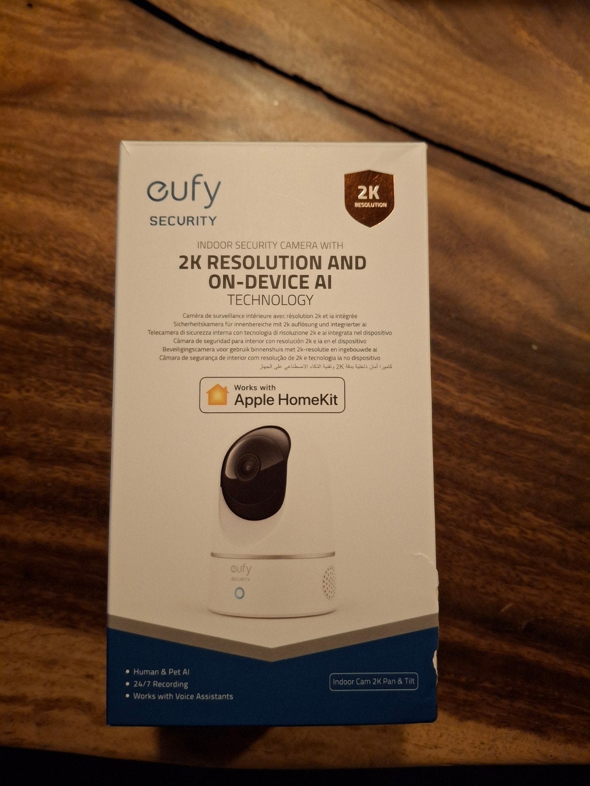 Eufy Indoor Beveiligingscamera 2K met AI en HomeKit, Audio, Tv en Foto, Ophalen of Verzenden, Nieuw, Binnencamera