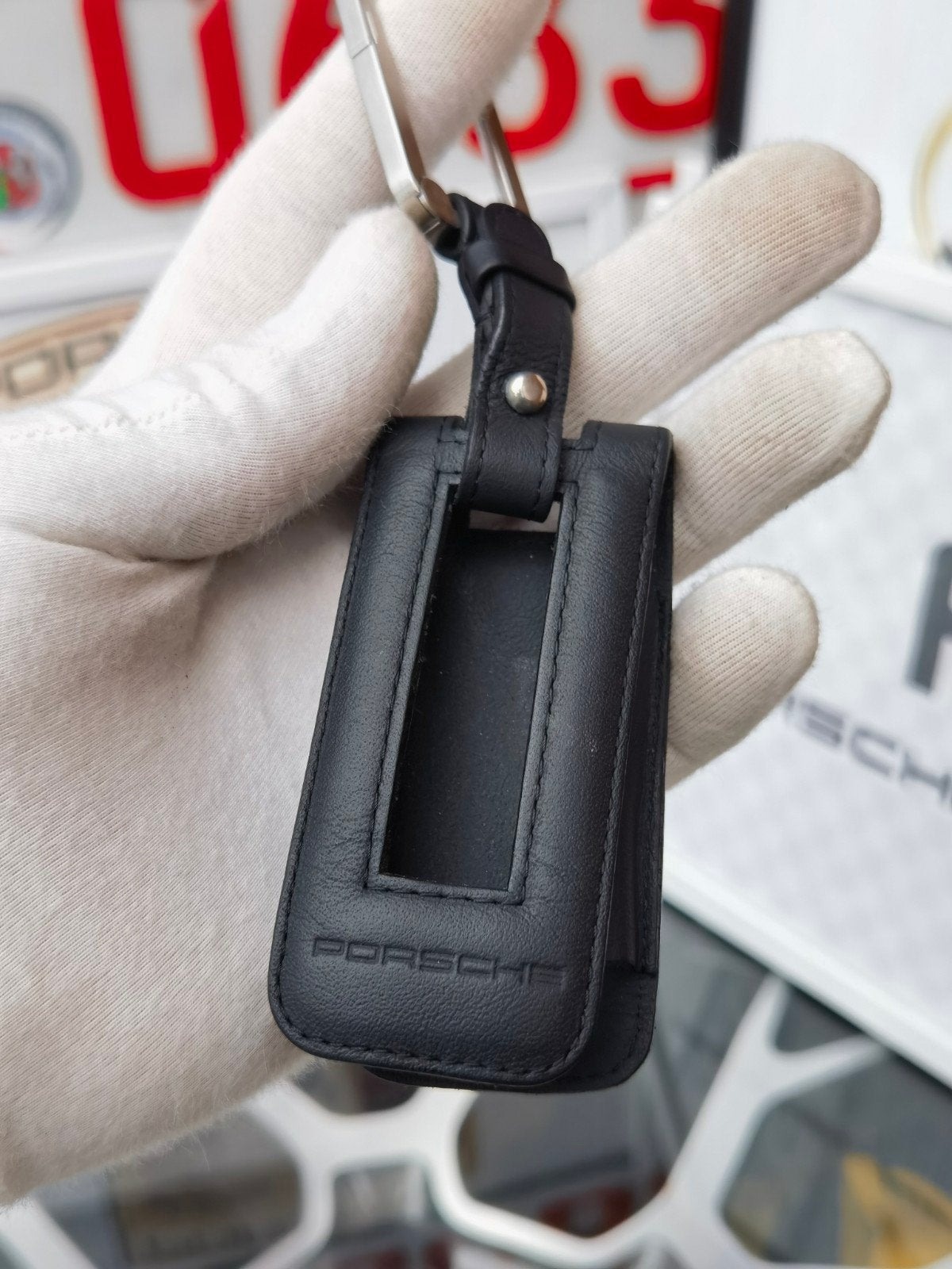 gebruikt Origineel porsche sleutelhoes van echt leder, Verzamelen, Sleutelhangers, Ophalen of Verzenden, Nieuw, Merk
