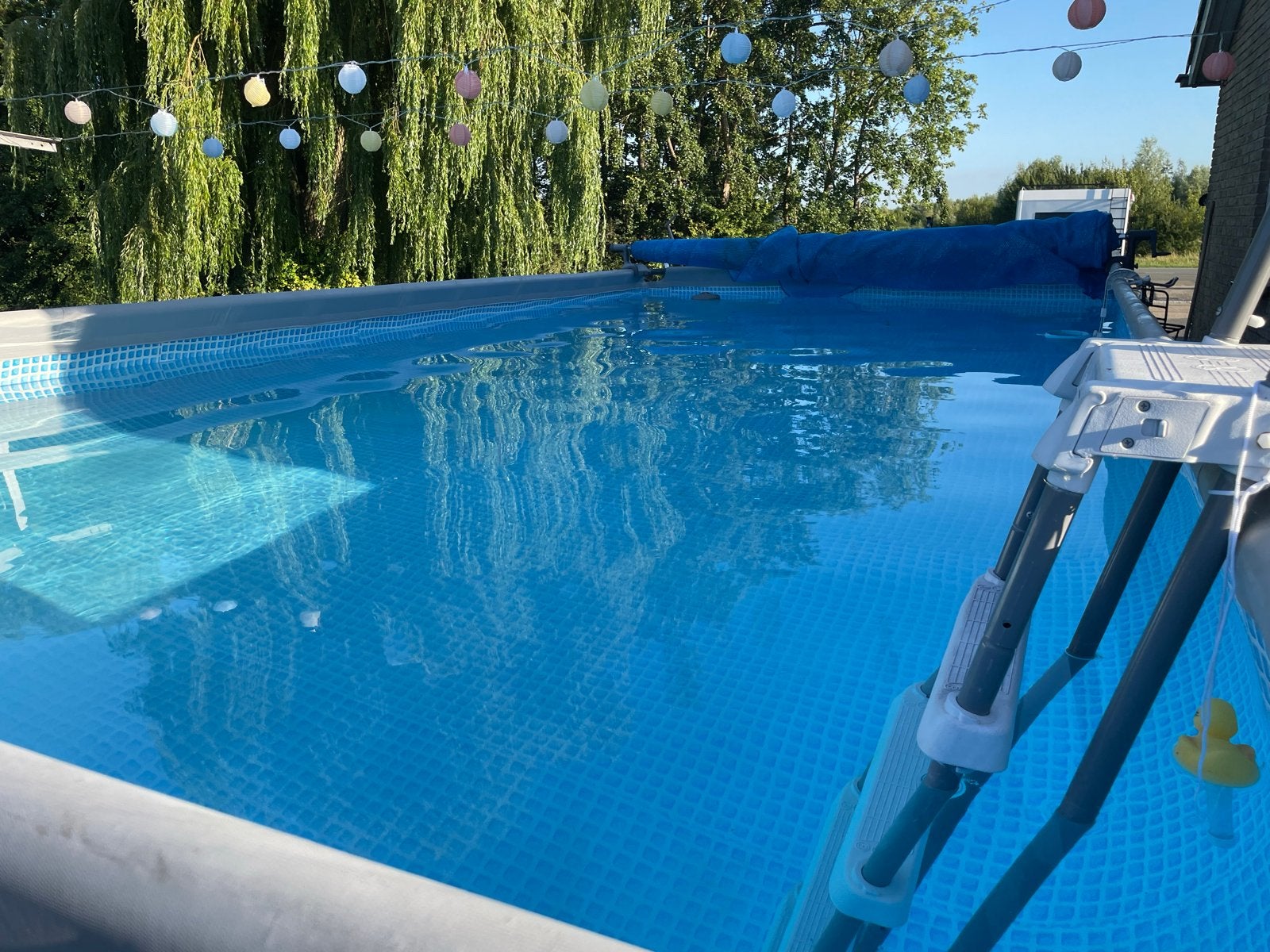Intex Ultra XTR Frame Pool 366x732x132cm met complete set, Gebruikt, 300 cm of meer, Rechthoekig, Ophalen