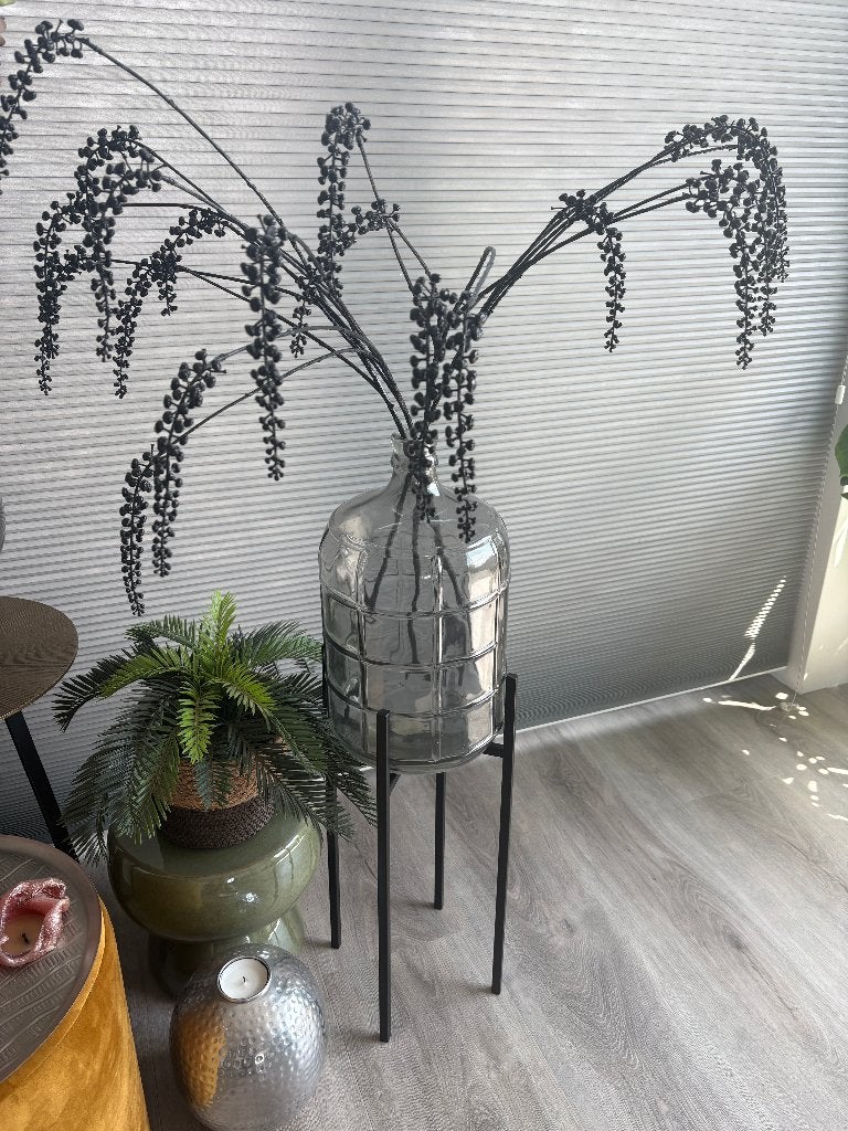 Mica plantenstandaard incl vaas en decoratie, Ophalen, Zwart, Inclusief decoratie, 55 cm