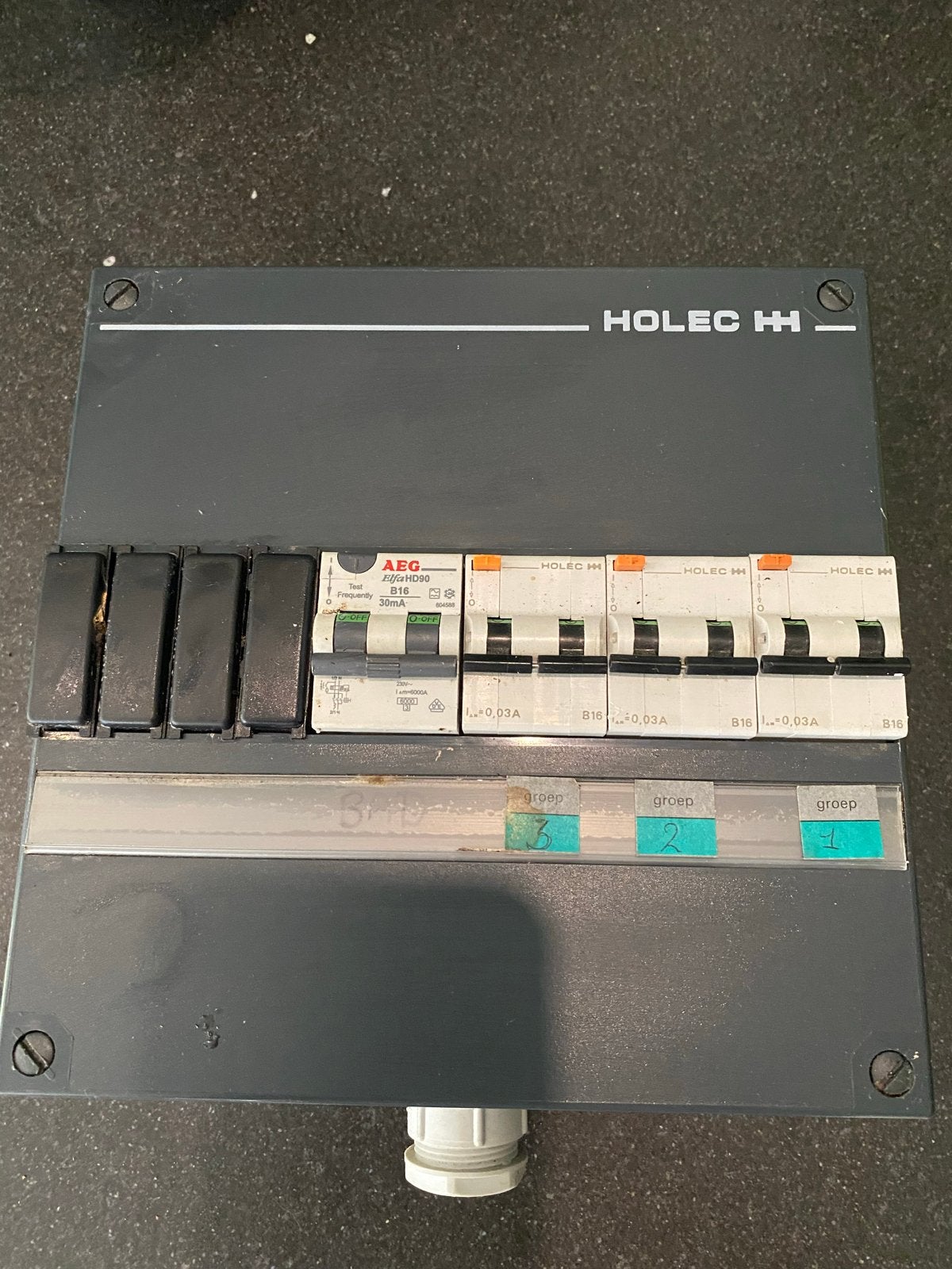 Holec HH Groepenkast met AEG Aardlekautomaat, Ophalen of Verzenden, Gebruikt, Overige merken, Groepenkast