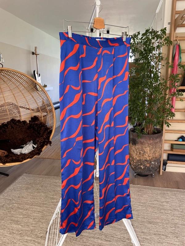 DANTE6 broek blauw/koraal, Kleding | Dames, Broeken en Pantalons, Zo goed als nieuw, Lang, Maat 38/40 (M), Dante 6