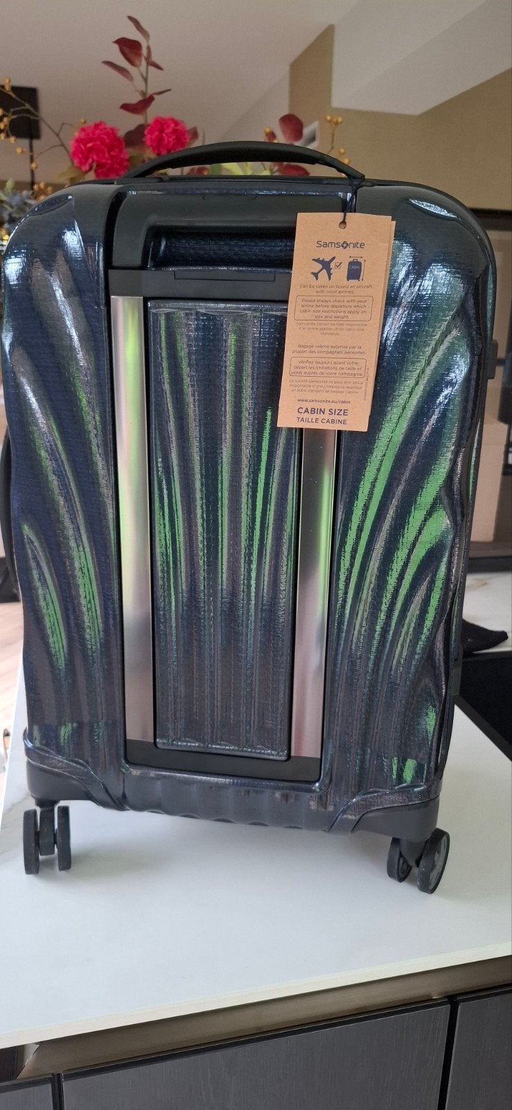 Nieuw! Samsonite C-Lite 55cm Blue (Cosmetisch gebrek), Wieltjes, 50 tot 60 cm, Hard kunststof, 45 tot 55 cm