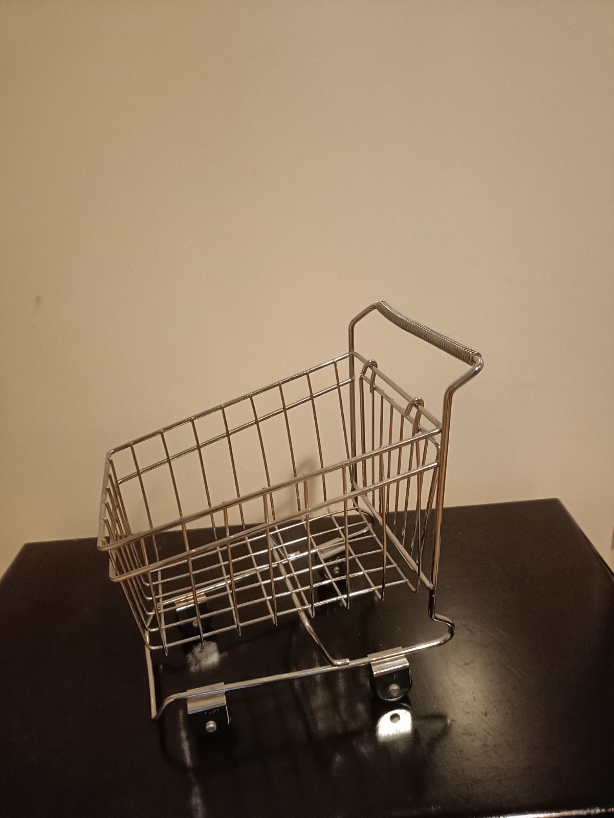 Metalen miniatuur boodschap fruitschaal karretje., Ophalen of Verzenden, Rond, Metaal