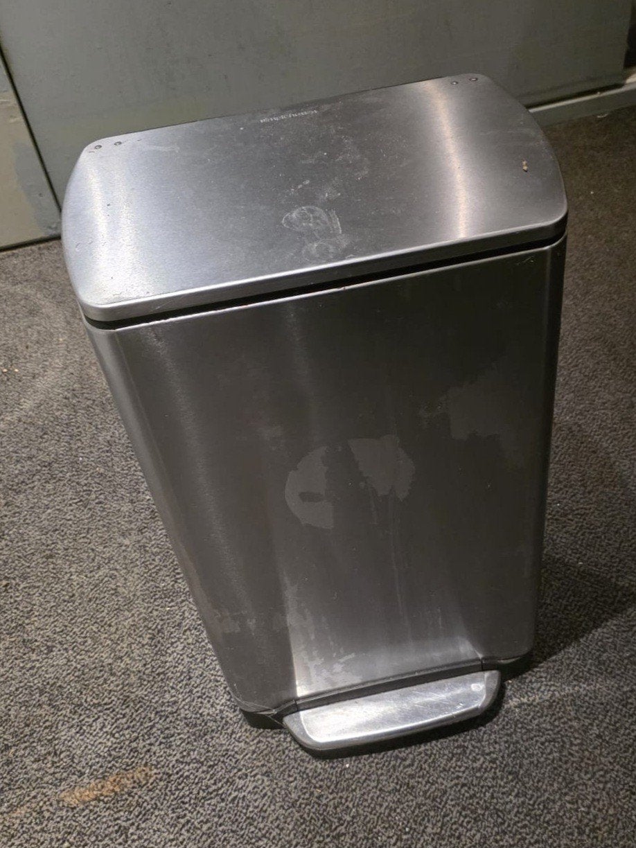 Vuilnisbak 60L en pedaalemmer, Ophalen, Gebruikt, Rvs, Met pedaal