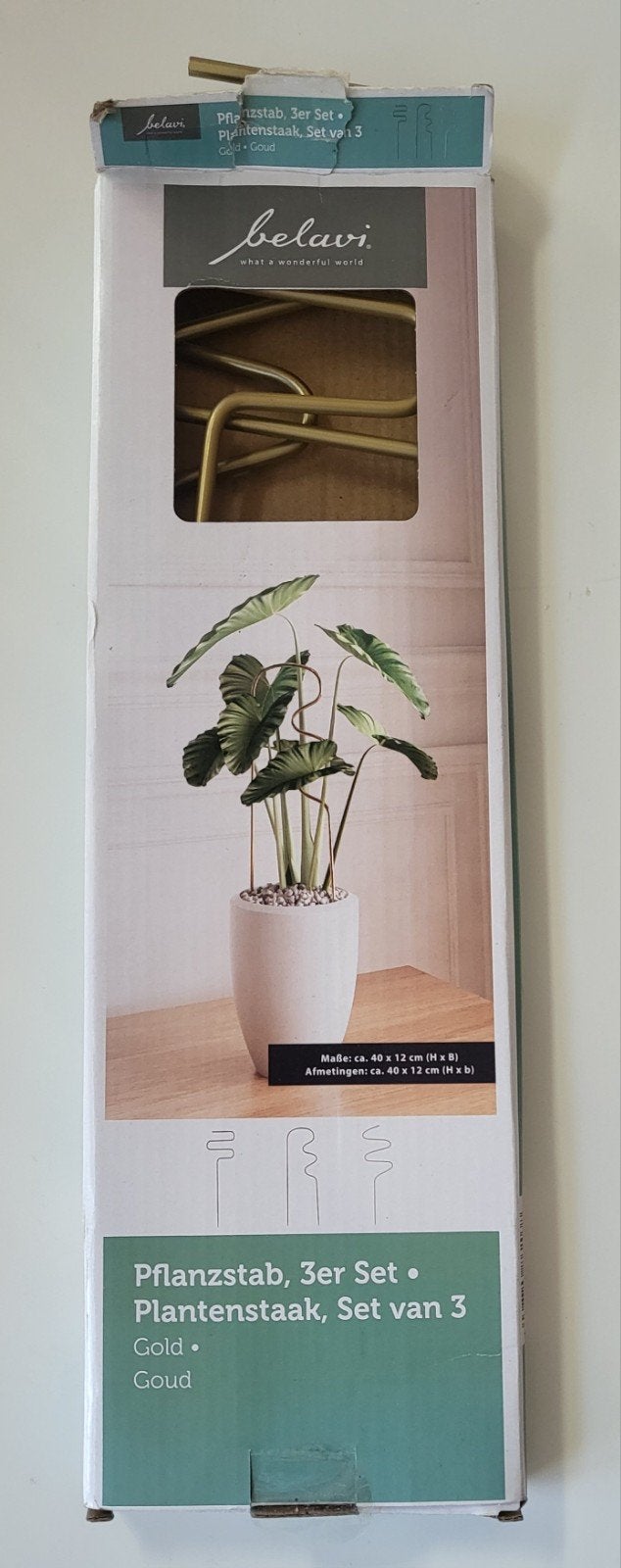 Plantenstokken Set van 3 - Goudkleurig, Overige soorten, Vaste plant, Ophalen of Verzenden, Bloeit niet