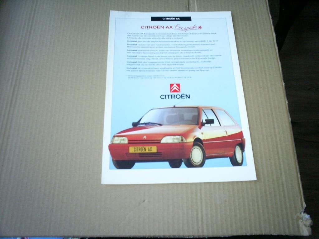 Citroen AX Escapade 2 pag., Verzenden, Zo goed als nieuw, Citroën