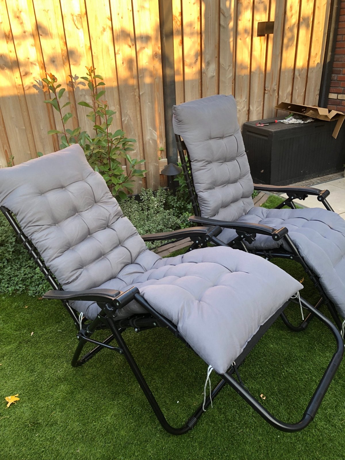 2x Sevva Zero Gravity ligstoelen / tuinstoelen, Tuin en Terras, Tuinstoelen, Ophalen, Zo goed als nieuw, Metaal, Verstelbaar