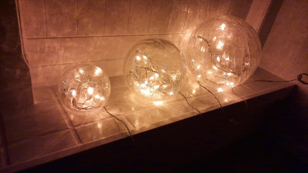Glazen bollen met verlichting, Ophalen of Verzenden