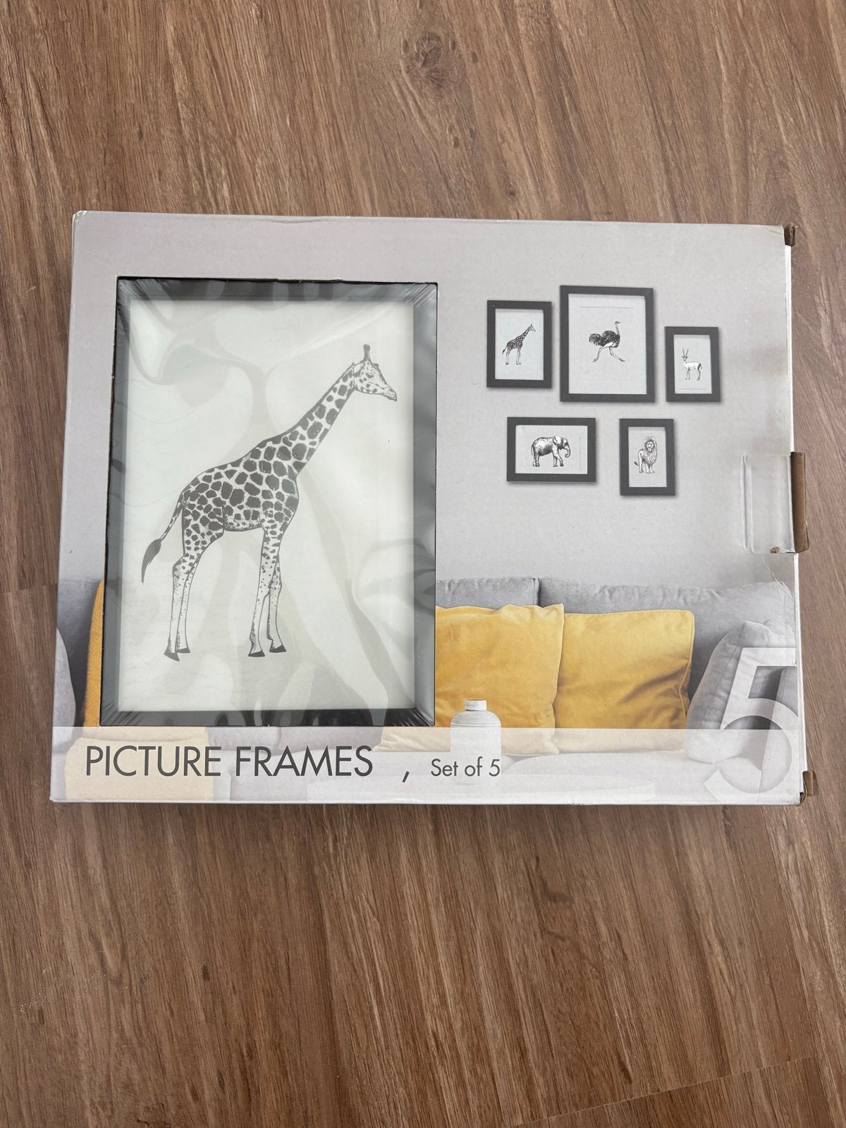 Set van 5 fotolijsten met dierenprints NIEUW, Kunststof, Nieuw, Ophalen of Verzenden, Fotolijst