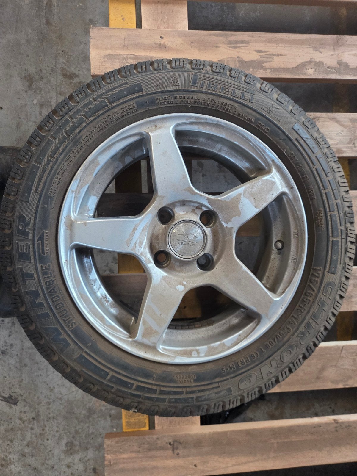 Winterbanden met velgen voor Fiat 500 - 175/65 R14, Auto-onderdelen, Ophalen, 14 inch, Gebruikt, 175 mm