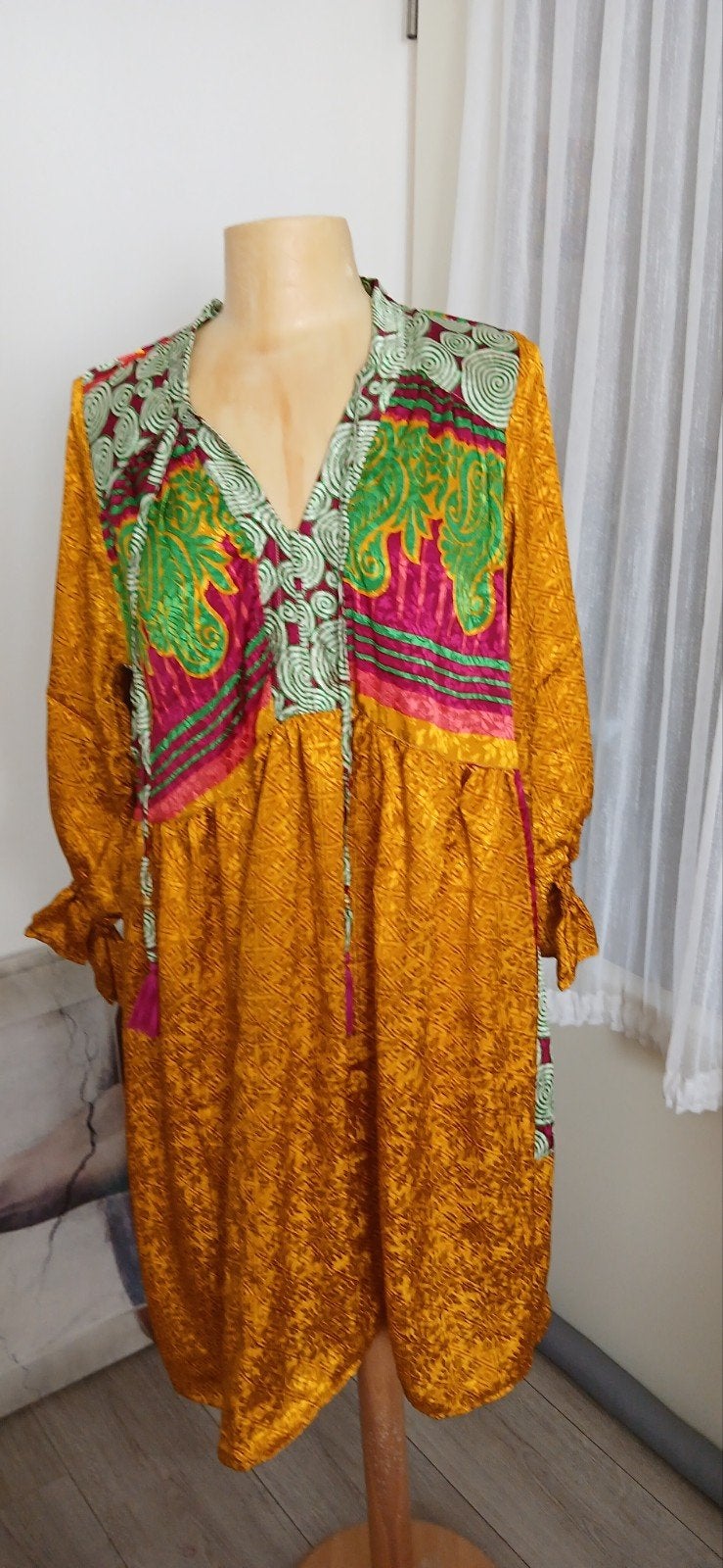 fleurige kwaliteits jurk mt 42, Kleding | Dames, Overige kleuren, Verzenden, Maat 42/44 (L), Nieuw