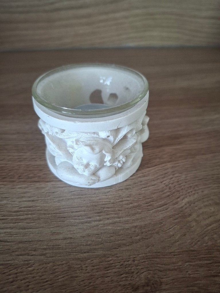 Engel windlichtje, Ophalen, Zo goed als nieuw, Wit, Overige materialen
