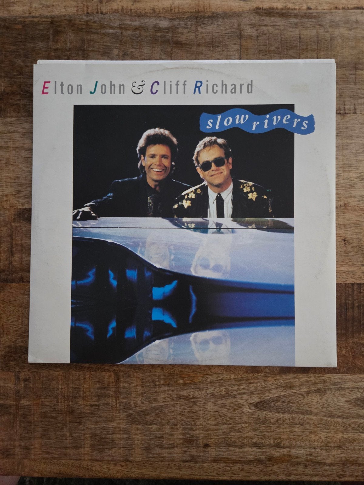 Lp maxi single elton john and cliff richard slow rivers, Cd's en Dvd's, Vinyl | Rock, Ophalen of Verzenden, Zo goed als nieuw