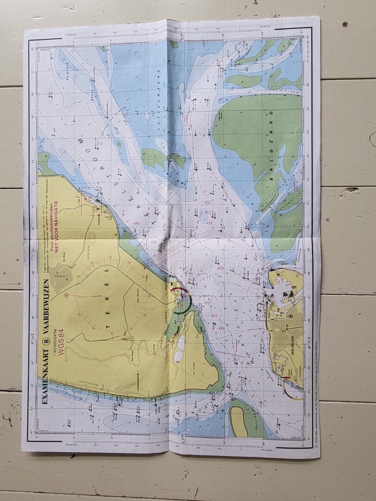 Examenkaart Vaarbewijzen A en B - Texel en Markermeer, Boeken, Gelezen, 2000 tot heden, Ophalen of Verzenden, Landkaart