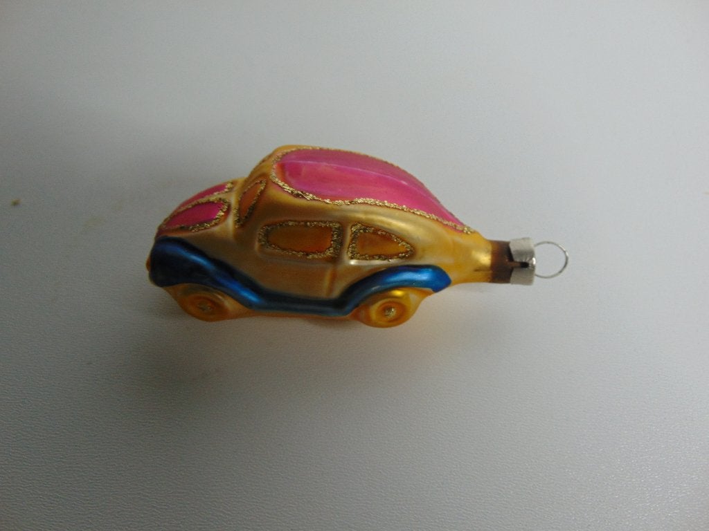Mooi glazen auto ornament Kerst bal, Ophalen of Verzenden, Gebruikt